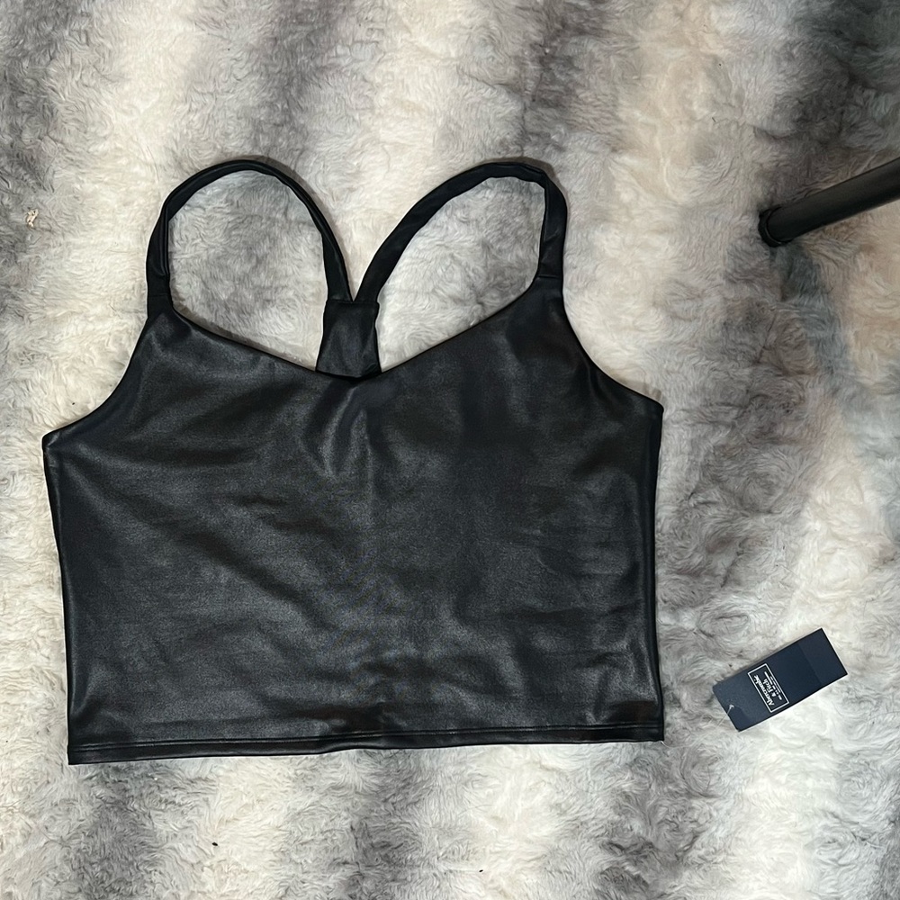 Abercrombie & Fitch // Medium // pleather crop tank